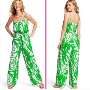 Lilly Pulitzer Boom Boom Jumpsuit Green Palm Print - NWT